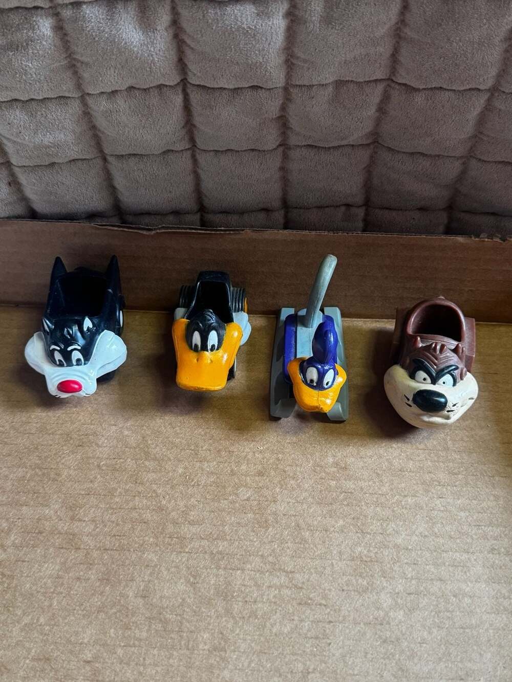 4PC Vtg 1989 Arby's Looney Car-Tunes Set Sylvester Daffy Road Runner Tasmanian